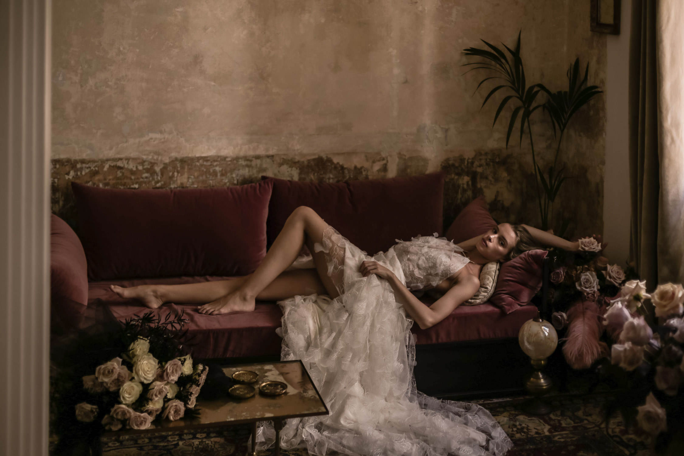 bridal boudoir shoot